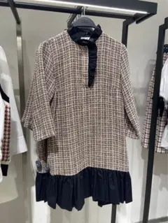 ZARA ツイードワンピース　フリルのサムネイル