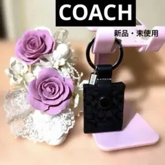 COACH シグネチャー　写真入れ縦型　 キーチャーム　ブラック