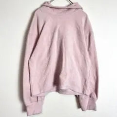 オールドネイビー パーカー フード ボリューム袖 リブ ショート丈 XL 桃のサムネイル
