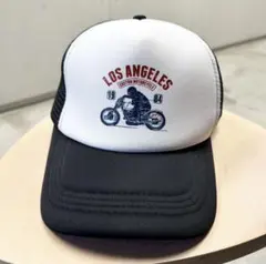 メッシュキャップ アメカジ 黒 ストリート y2k ロサンゼルス バイク 帽子