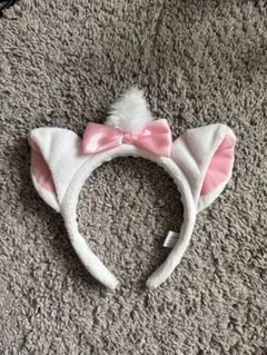 ディズニーカチューシャ ミニーちゃん 猫耳カチューシャ ホワイト・ピンク