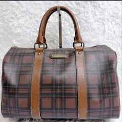 ポロラルフローレン チェック ハンドバッグ ミニボストンバッグ