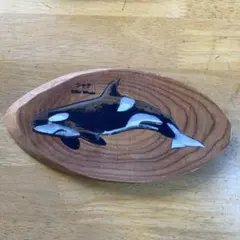 木製　シャチオブジェ 約21センチ