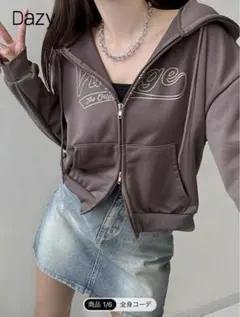 Dazy ドロップショルダー　ジップアップパーカー