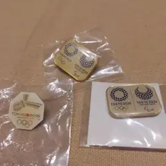 2020　2016　オリンピック　ピンバッチ　マグネット式　3点セット