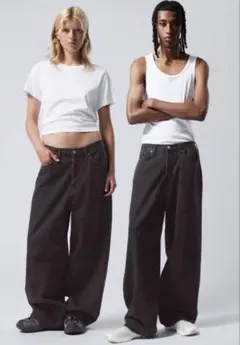 weekday astro loose baggy denim blackのサムネイル