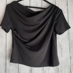 clear ドレープデザイン半袖カットソートップス