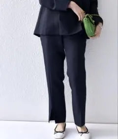 SHIPS any ダブルクロス スリットパンツ（洗濯機可）