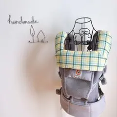 エルゴ対応　抱っこ紐　よだれカバー　首回りカバー くま　チェック