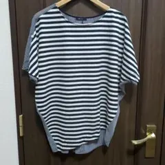 COMME CA ISM　ストライプデザイン 半袖Tシャツ