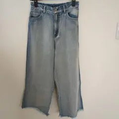 w closet ワイドレッグデニム ライトブルー