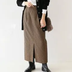 【値下げ中】SLOBE IENA ギンガムチェック タイト スカート 36