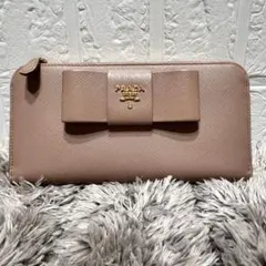 PRADA プラダ サフィアーノ 長財布 フィオッコ リボン 極美品0423-⑥