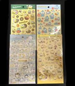 Can Do サンリオキャラ　箔押しシール　4枚　ポムポムプリン　ポチャッコ