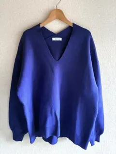 ページボーイ長袖ブルーニット