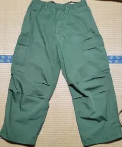 GUスーパーワイドカーゴパンツ グリーン M