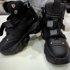 ブーツ 　レディース　ブラック　24.5cm ハイカット　厚底