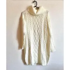 INGNIホワイト タートルネック ニットワンピース Mサイズ