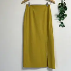 マスタード ストレッチ タイトスカート ロングスカート ジーユー