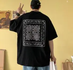 ビッグシルエット ペイズリー 半袖 Tシャツ ストリート