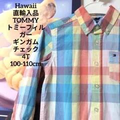 最終価格匿名取引 TOMMY トミーフィルガーギンガムチェック 長袖シャツ 4T