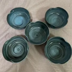 未使用 たち吉 青彩 小鉢 5客セット 刷毛目 和食器 橘吉 箱付きのサムネイル