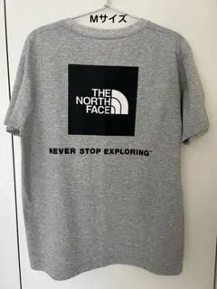 ザノースフェイス　スクエアロゴ　半袖Tシャツ　グレー　Mサイズ