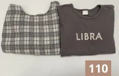 ジーユー　バースデイ　淡色セット　チェックトップス　Tシャツ　ブラウス　110のサムネイル