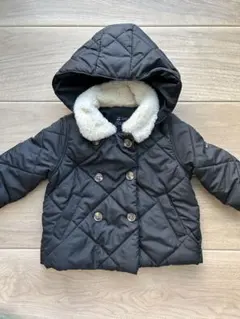 【美品】Petit main バックフリル中綿ジャケット　ブラック　90