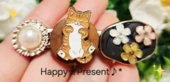猫の大人可愛いFLOWERパールのヘアクリップ❤️✨️送料無料　ねこ　ラッピング