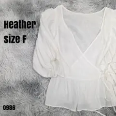 Heather ヘザー シフォンカシュクール ブラウス ホワイト F 0986のサムネイル
