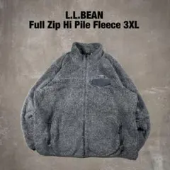 llbean フルジップ ハイパイル フリースジャケット ボア 3XL