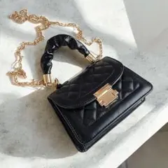 レディース バッグ ミニ 黒 肩掛け コンパクト ショルダー