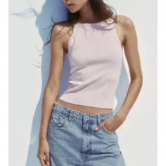 zara リボンニットトップス