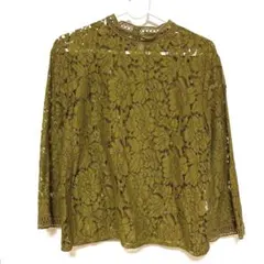 ナノユニバース　総レースブラウス　36 透け感