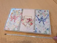【箱なし商品のみ】Ninaricci 花柄リボン付きハンカチ3枚セット