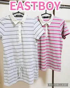 EASTBOY 半袖 ラガーシャツ トップス Tシャツ イーストボーイ ボーダー