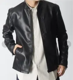 THE SHOP TK フェイクレザー　シングルライダースジャケット　L 未使用