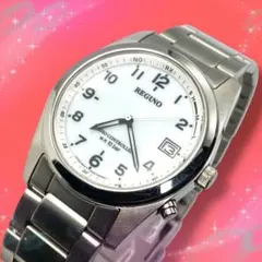 《美品 稼働品》 シチズン レグノ メンズ腕時計 デイト 防水 ソーラー電波