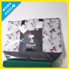 PEANUTS スヌーピー 保冷ビッグトートバッグ 大容量ファスナー付き グレー