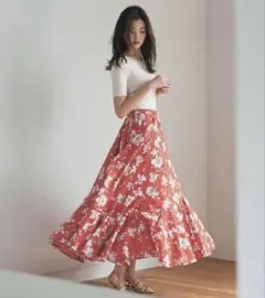 MARIHA マリハ 花柄フレアロングスカート グリーン 36 MARIHA マリハ 花柄フレアロングスカート グリーン 36 - メルカリ
