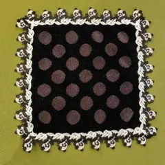 ドット柄　タオルハンカチ 　パンダ　近沢レース