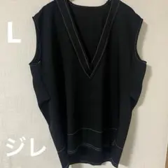 Java 黒×白ステッチV開き　L