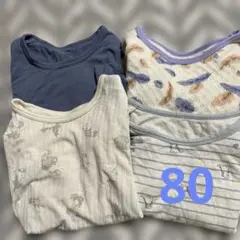 ベビー肌着80 まとめ売り　長袖　コトリ　 キルト素材 保温肌着