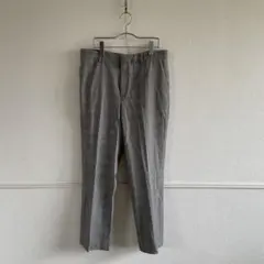 UNIQLO グレンチェック スラックス XL グレー パンツ ストレート