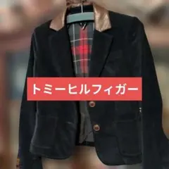 TOMMY❣️紺コーデュロイ ジャケット レザー襟　6　S8size　М