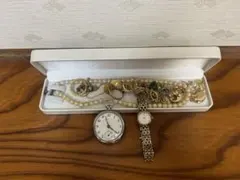 【遺品整理】古い時計と装飾品類/ネックレス破損あり