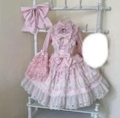 ロリータ ワンピース ピンク フリル レース 甘ロリ　ブラウス＋ジャンスカセット