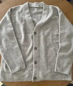 GU ブラッシュドヤーンカーディガン グレージュ　Ｌ
