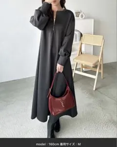 GeeRA⭐︎2WAYハーフジップワンピース (チャコールグレー)【Mサイズ】